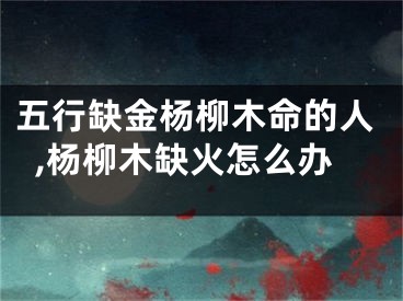 五行缺金杨柳木命的人,杨柳木缺火怎么办