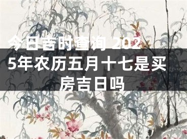 今日吉时查询 2025年农历五月十七是买房吉日吗