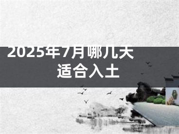 2025年7月哪几天适合入土