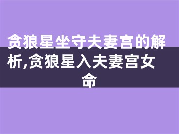 贪狼星坐守夫妻宫的解析,贪狼星入夫妻宫女命