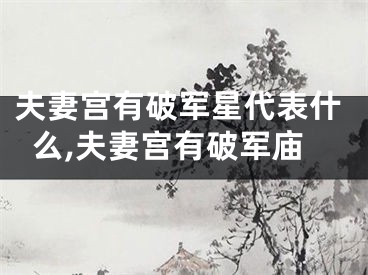 夫妻宫有破军星代表什么,夫妻宫有破军庙