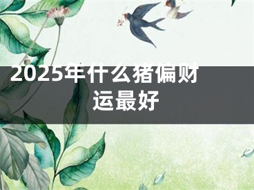 2025年什么猪偏财运最好