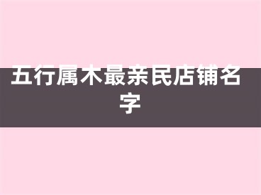 五行属木最亲民店铺名字