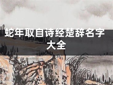 蛇年取自诗经楚辞名字大全