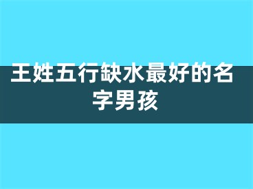 王姓五行缺水最好的名字男孩