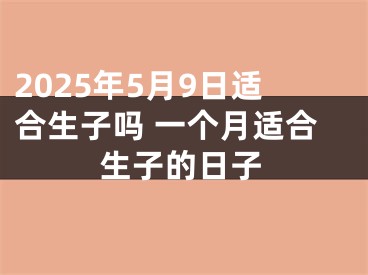 2025年5月9日适合生子吗 一个月适合生子的日子