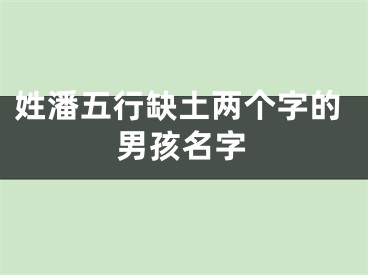 姓潘五行缺土两个字的男孩名字