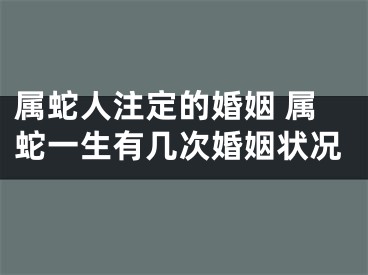 属蛇人注定的婚姻 属蛇一生有几次婚姻状况