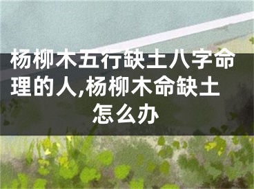 杨柳木五行缺土八字命理的人,杨柳木命缺土怎么办