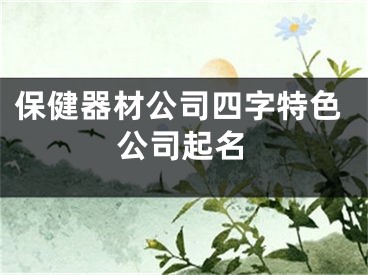 保健器材公司四字特色公司起名
