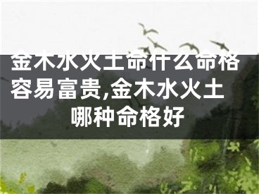 金木水火土命什么命格容易富贵,金木水火土哪种命格好