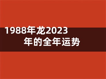 1988年龙2023年的全年运势