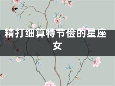 精打细算特节俭的星座女