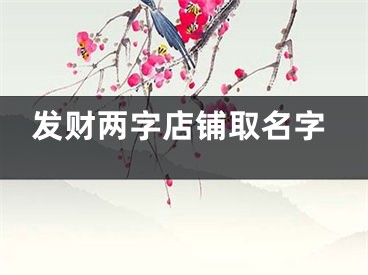 发财两字店铺取名字