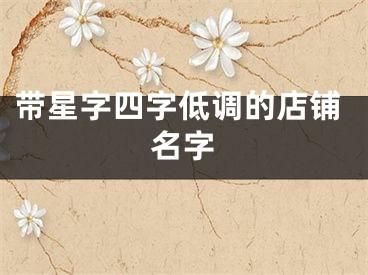 带星字四字低调的店铺名字