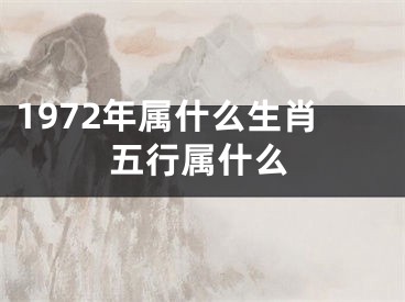 1972年属什么生肖五行属什么