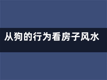 从狗的行为看房子风水