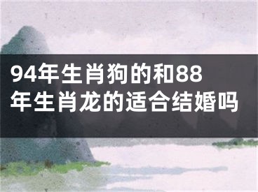94年生肖狗的和88年生肖龙的适合结婚吗