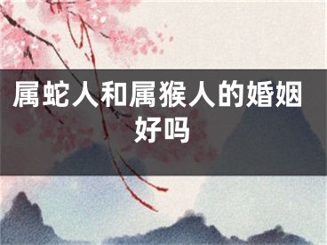 属蛇人和属猴人的婚姻好吗