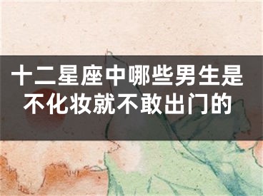 十二星座中哪些男生是不化妆就不敢出门的