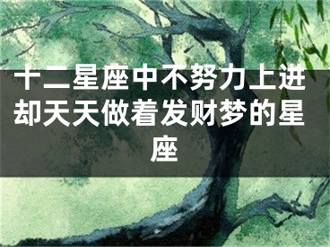 十二星座中不努力上进却天天做着发财梦的星座