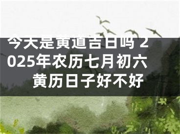 今天是黄道吉日吗 2025年农历七月初六黄历日子好不好
