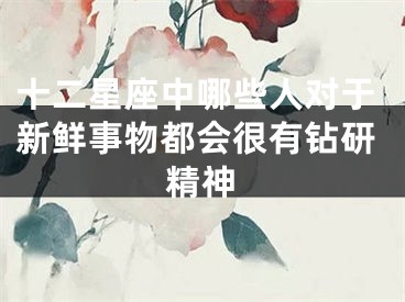 十二星座中哪些人对于新鲜事物都会很有钻研精神