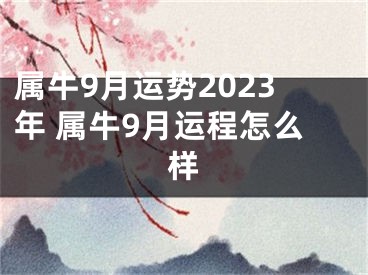 属牛9月运势2023年 属牛9月运程怎么样