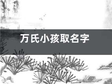 万氏小孩取名字