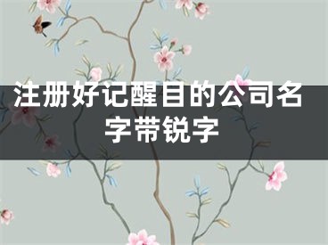 注册好记醒目的公司名字带锐字