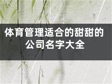 体育管理适合的甜甜的公司名字大全