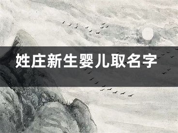 姓庄新生婴儿取名字