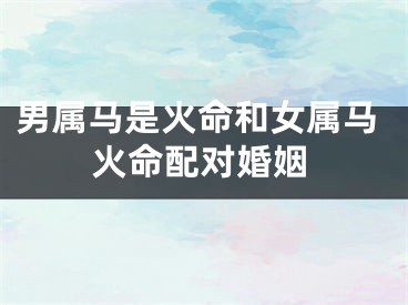 男属马是火命和女属马火命配对婚姻