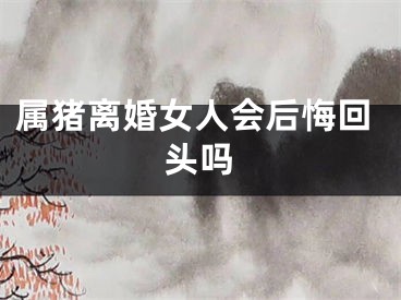 属猪离婚女人会后悔回头吗