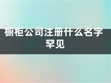 橱柜公司注册什么名字罕见