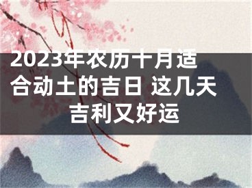 2023年农历十月适合动土的吉日 这几天吉利又好运