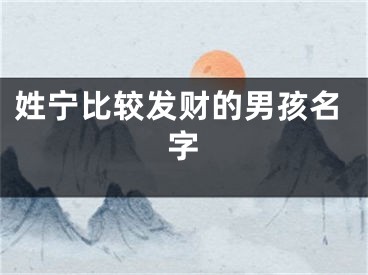 姓宁比较发财的男孩名字