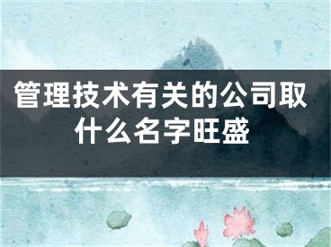 管理技术有关的公司取什么名字旺盛