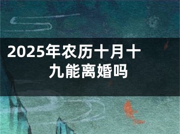 2025年农历十月十九能离婚吗