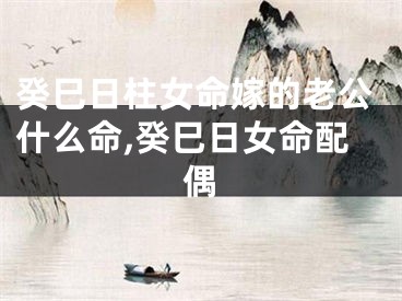 癸巳日柱女命嫁的老公什么命,癸巳日女命配偶