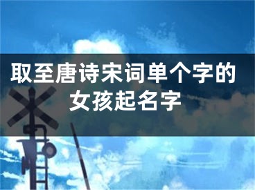 取至唐诗宋词单个字的女孩起名字