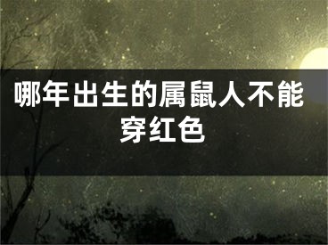 哪年出生的属鼠人不能穿红色