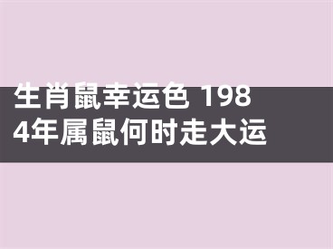 生肖鼠幸运色 1984年属鼠何时走大运 