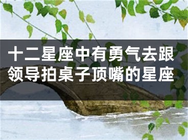 十二星座中有勇气去跟领导拍桌子顶嘴的星座