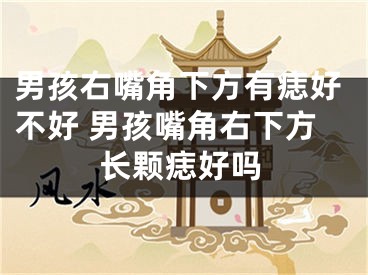 男孩右嘴角下方有痣好不好 男孩嘴角右下方长颗痣好吗