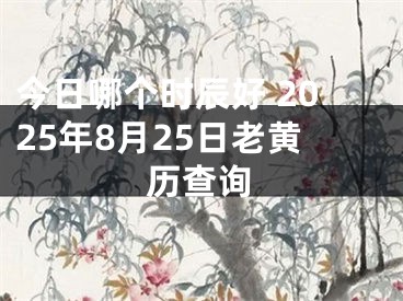 今日哪个时辰好 2025年8月25日老黄历查询