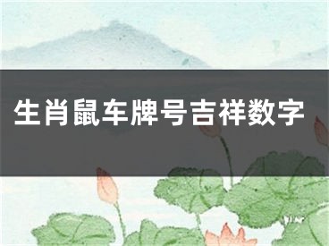 生肖鼠车牌号吉祥数字