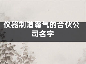 仪器制造霸气的合伙公司名字