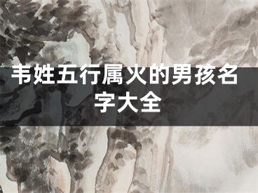 韦姓五行属火的男孩名字大全