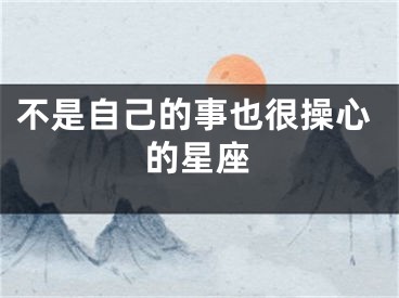 不是自己的事也很操心的星座
